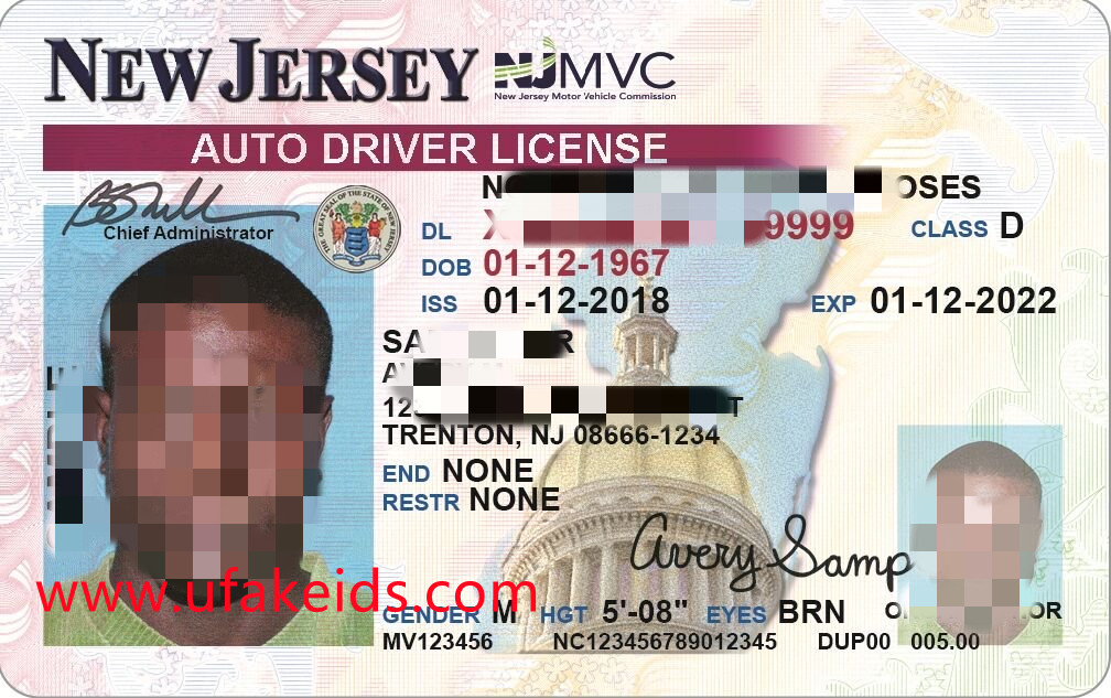 New Jersey 2021 Released Fake ID
