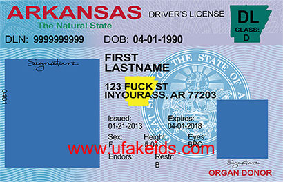 Arkansas Fake ID Template