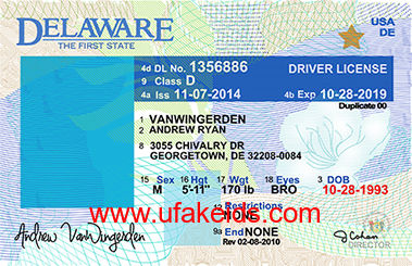 Delaware Fake ID Template