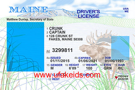 Maine Fake ID Template