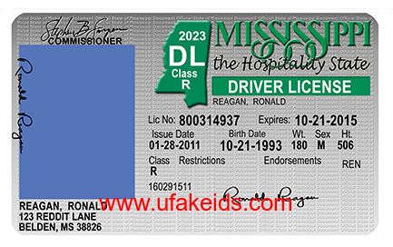 Mississippi Fake ID Template