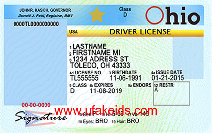 Ohio Fake ID Template