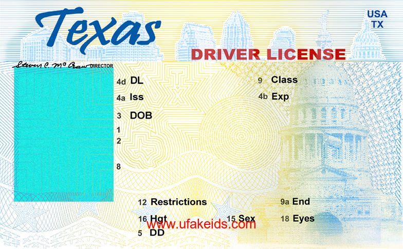 Texas Fake ID Template