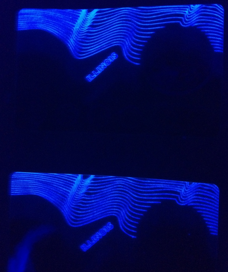 Illinois fake id Blacklight/UV