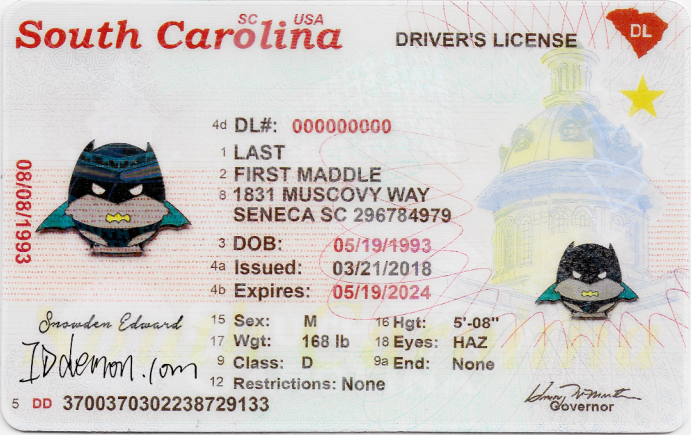 New south carolina Fake id